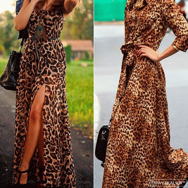 с чем носить платье с леопардовым imprimare в пол, фото