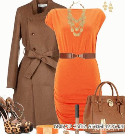 Ce să poarte cu o rochie portocalie, фото