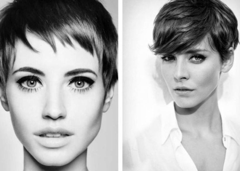 Tunsori pixie clasice cu breton oblic